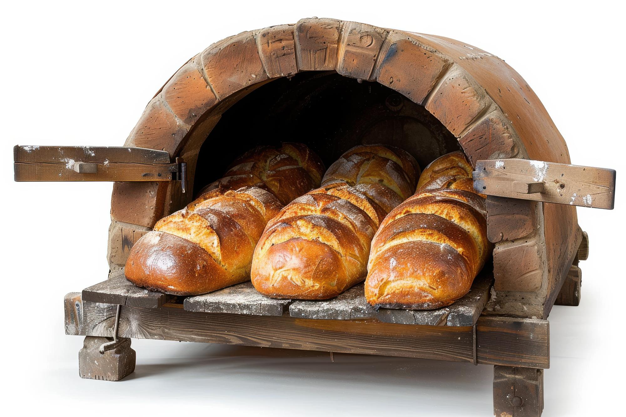Dettaglio forno a legna e pane